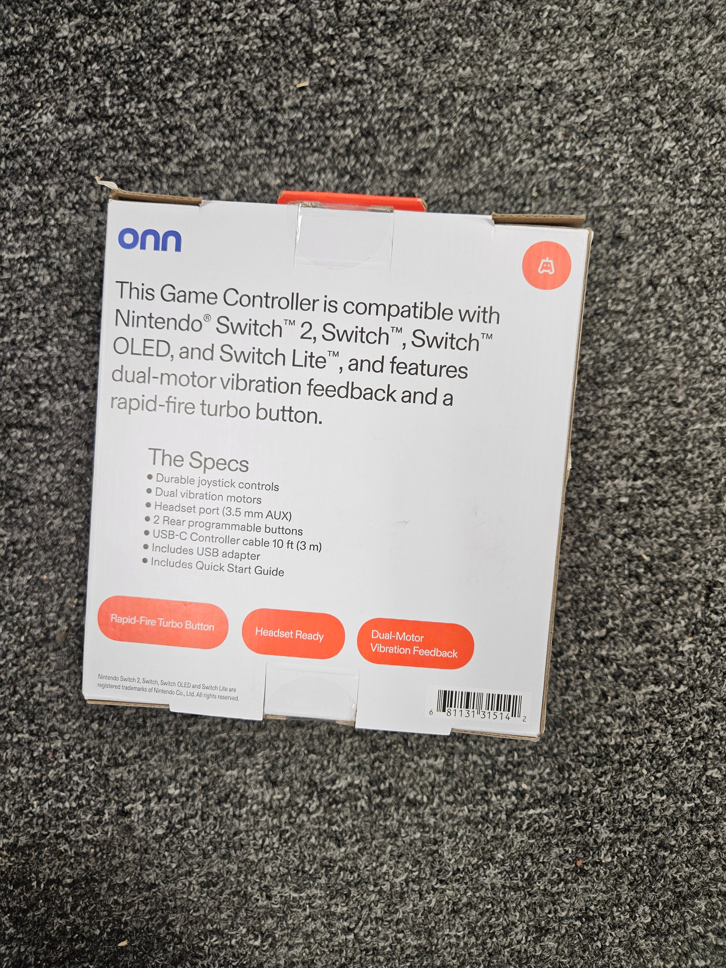 ONN Wired Game Controller Nintendo Switch