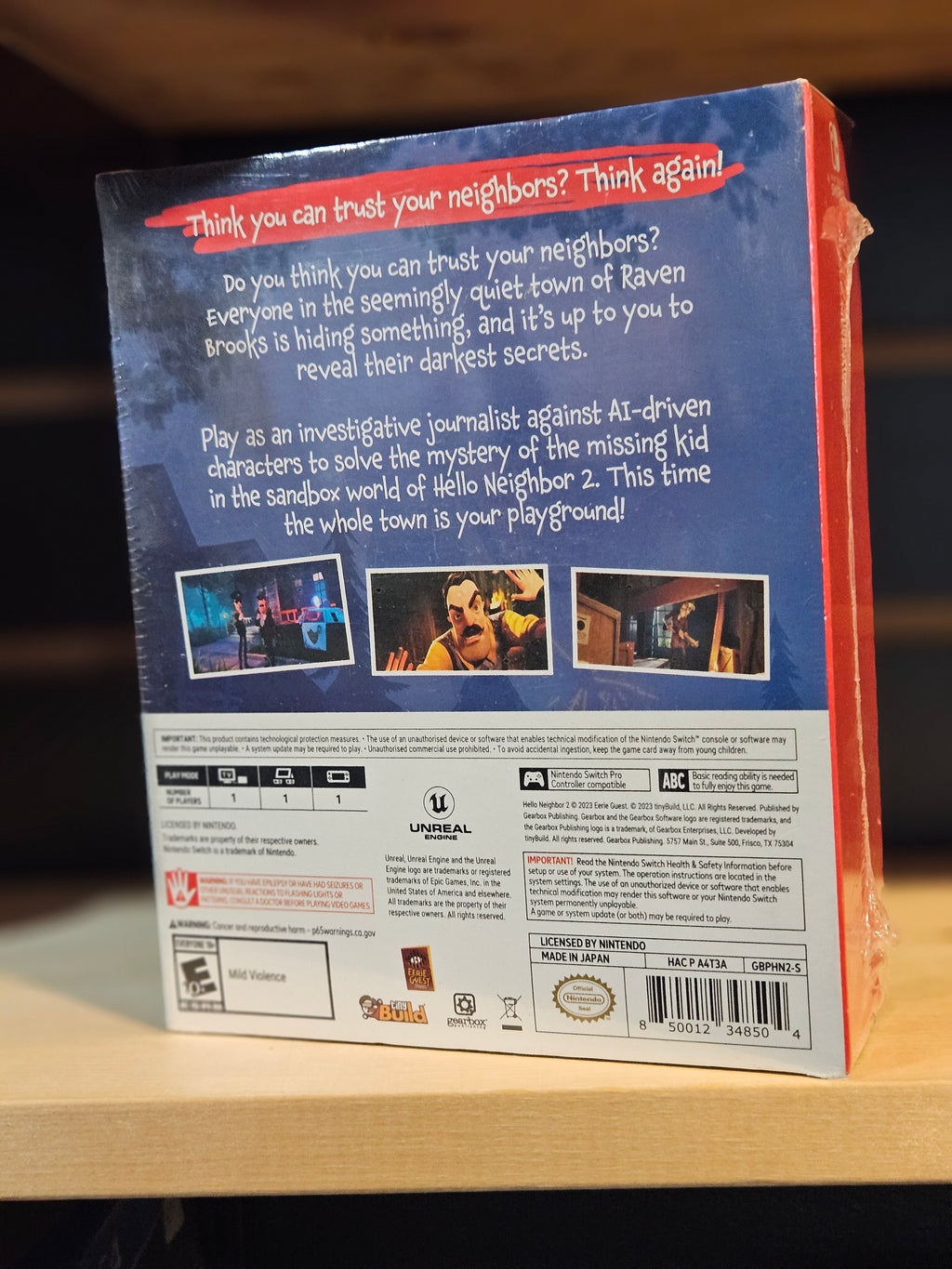 Hello Neighbor 2 Nintendo Switch Collector's Edition with Imbir Plush