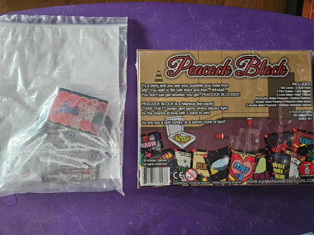 Peacock Block - Back of Box