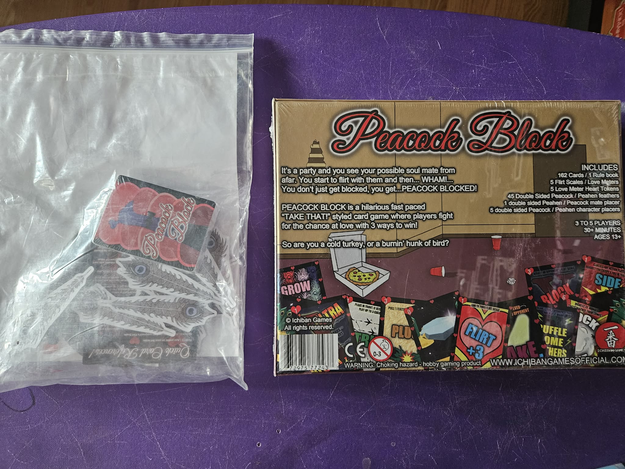 Peacock Block - Back of Box