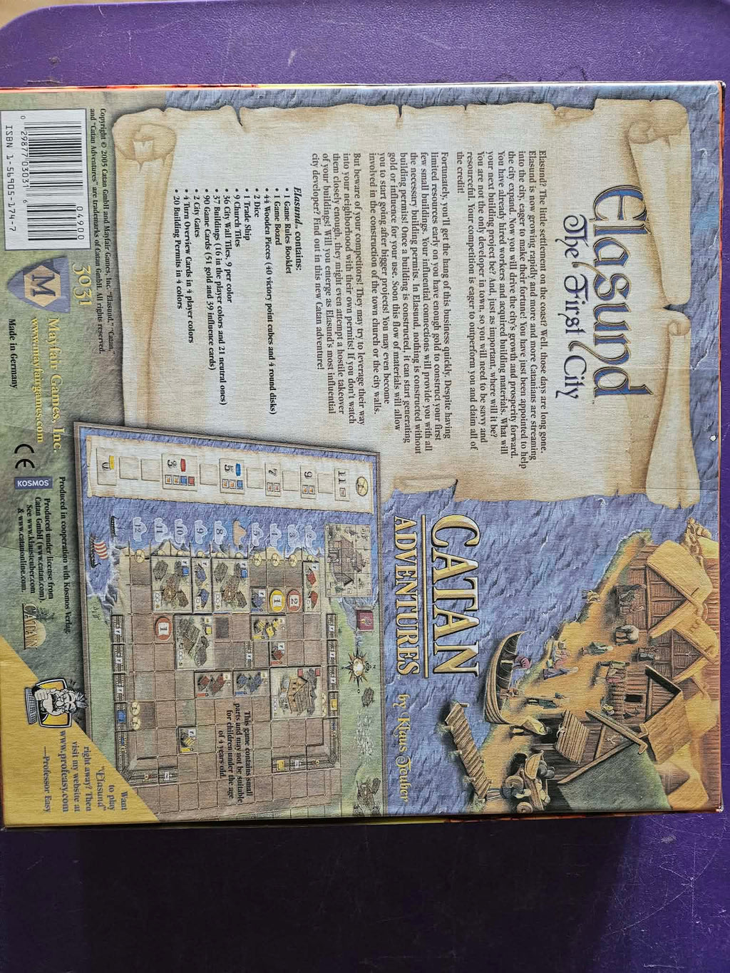 Catan Adventures Elasund The First City - Back
