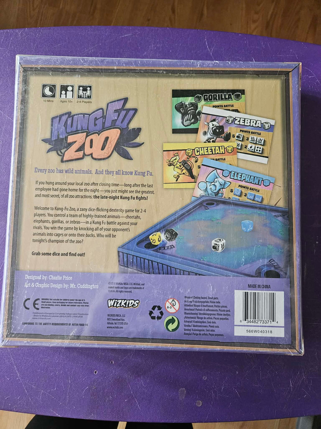 Kung Fu Zoo Board Game - Back