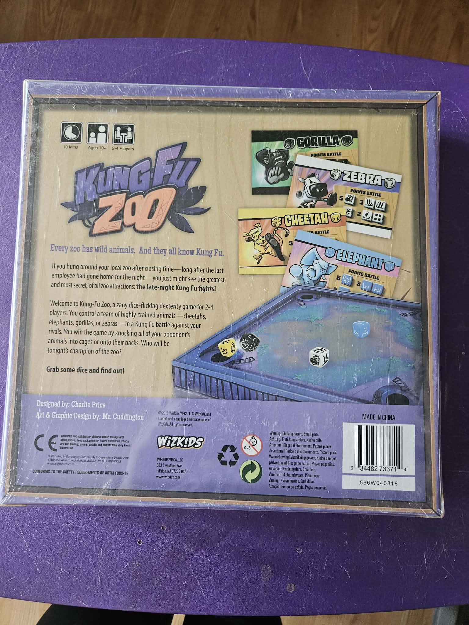 Kung Fu Zoo Board Game - Back