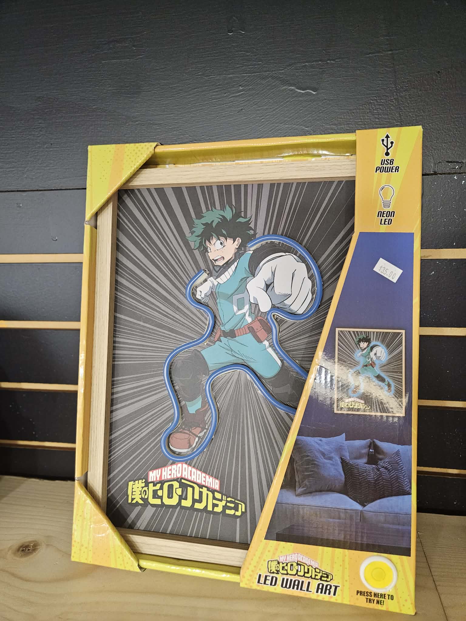 My Hero Academia Deku LED Wall Art - Front