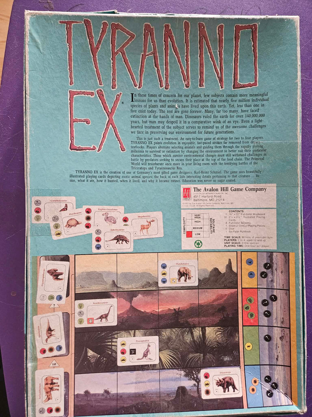 Tyranno Ex Board Game - Back