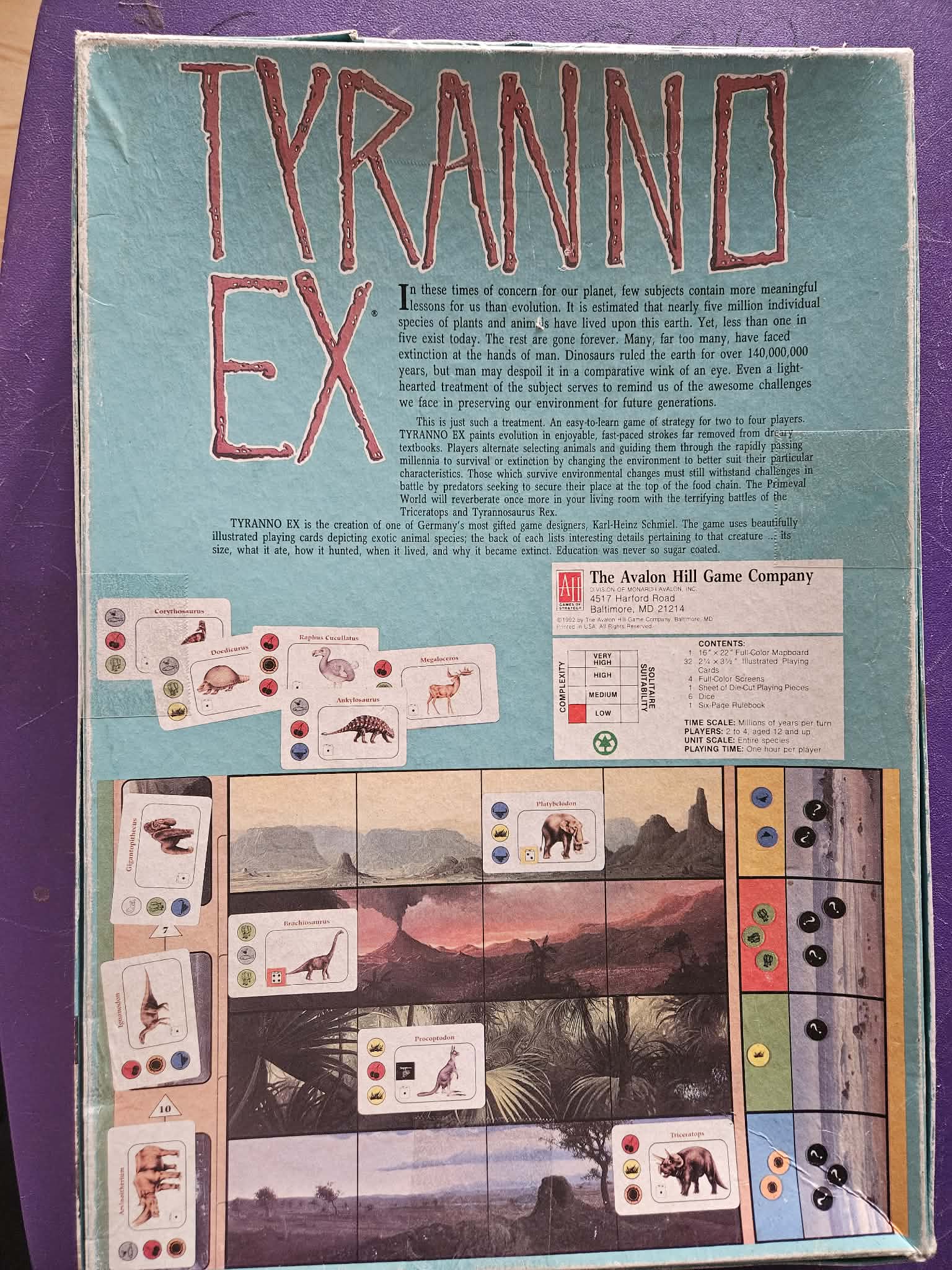 Tyranno Ex Board Game - Back