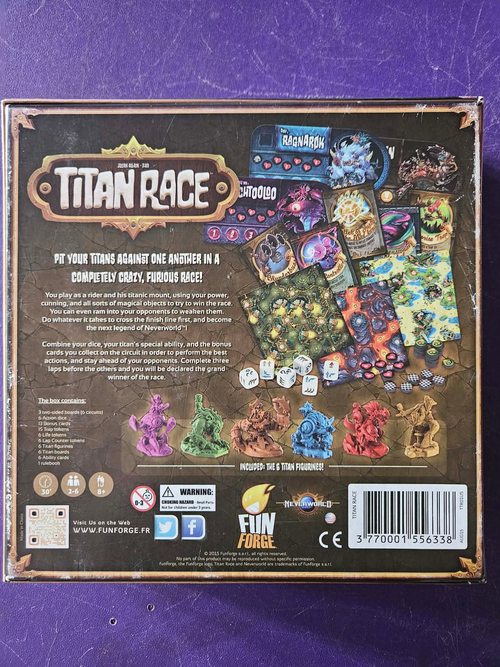 Titan Race Board Game - Back