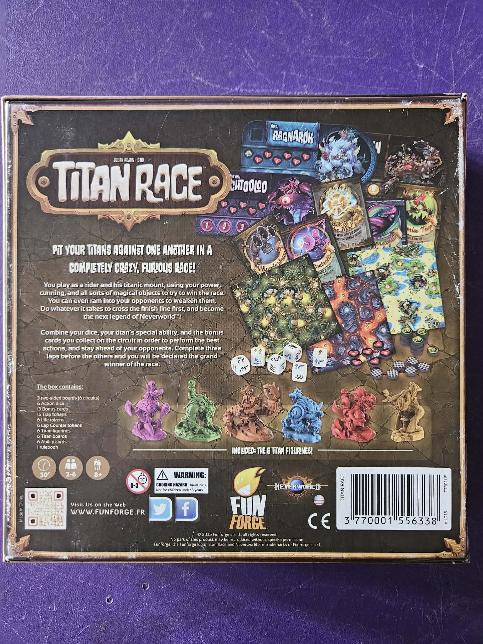 Titan Race Board Game - Back