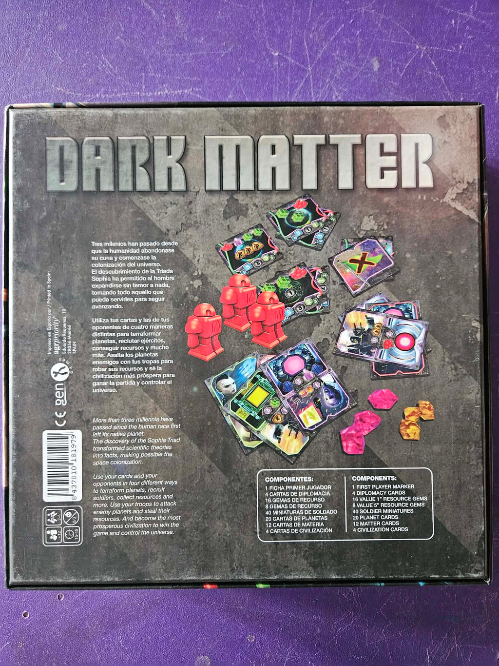 Dark Matter Board Game - Back