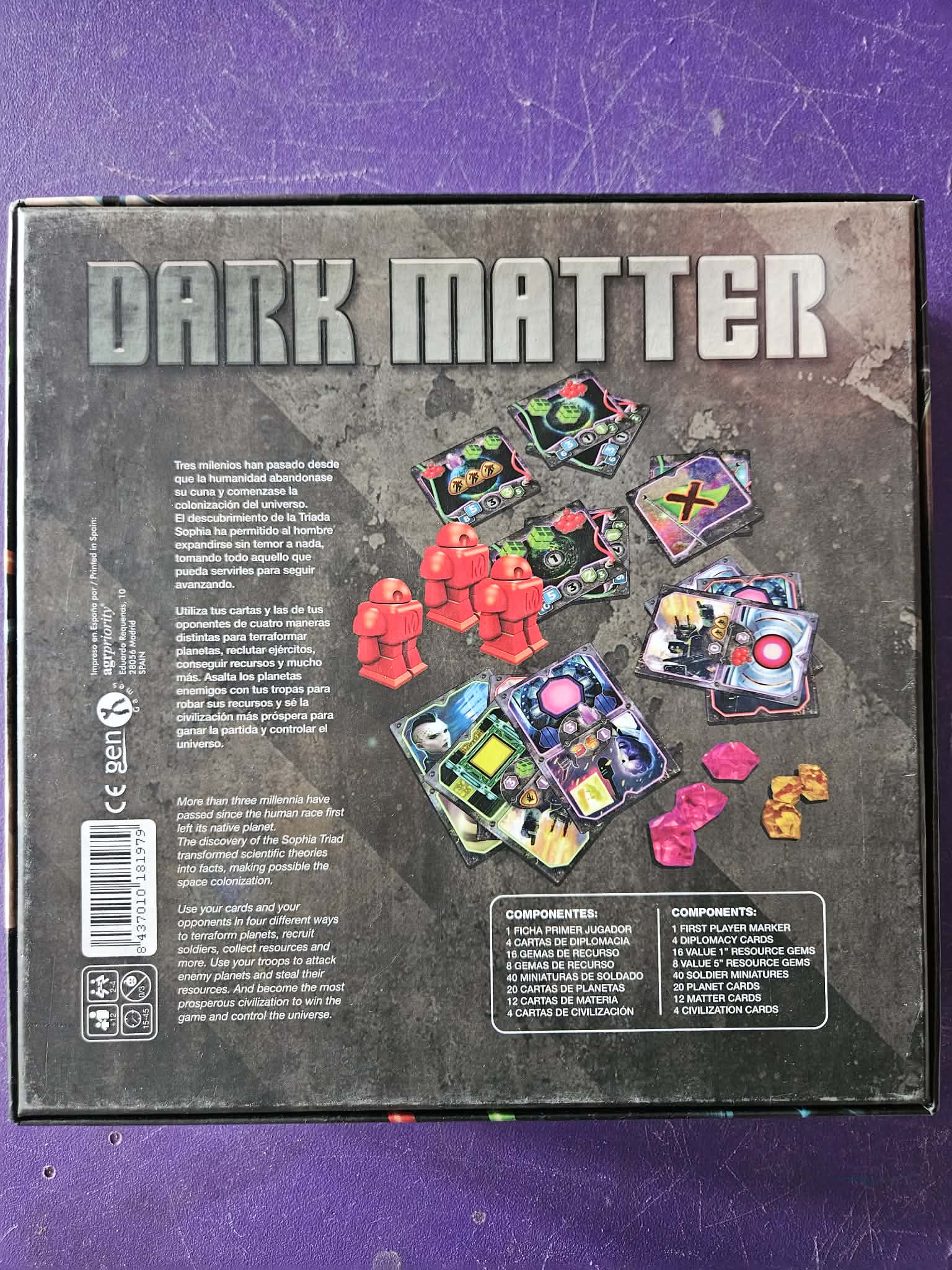 Dark Matter Board Game - Back